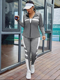 Taglie Forti Set sportivo pannello a contrasto con zip