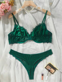 Taglie Forti Set lingerie pizzo floreale con ferretto