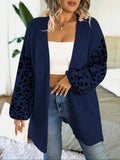 Taglie Forti Cardigan duster con modello leopardo spalle cadenti