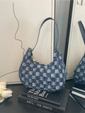 Nuova borsa a tracolla donna baguette in denim, borsa alla moda alla moda