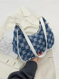 Nuova borsa a tracolla donna baguette in denim, borsa alla moda alla moda