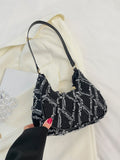 Nuova borsa a tracolla donna baguette in denim, borsa alla moda alla moda