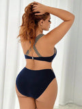 Costume Da Bagno Intero Scollato Da Donna Taglie Forti Con Cinturino