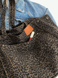 Borsa a tracolla casual di moda, grande capacità, stampa leopardata, design personale alla moda, popolare, adatta per scuola, ampia capacità, portatile, per ragazze adolescenti, donne, studenti universitari, lavoratrici, perfetta per lavoro, ritorno a scu