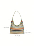 orsa a Tracolla Da Donna Intrecciata Con Strisce Colorate