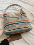 orsa a Tracolla Da Donna Intrecciata Con Strisce Colorate