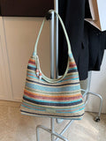 orsa a Tracolla Da Donna Intrecciata Con Strisce Colorate