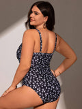 Costume Da Bagno Intero A Pieghe Con Stampe Floreali