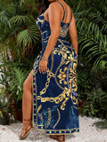 Costume intero stile Barocco stampato taglie forti