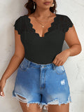 Body con spalline backless e scollo a V in pizzo