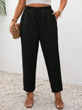 Pantaloni neri a matita/skinny di taglia grande per la spiaggia, vacanze, relax, stile boho