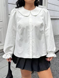 Camicia casual bianca girocollo taglie forti