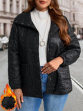 Cappotto casual imbottito, monocolore, con bottoni anteriori e maniche lunghe, taglie forti