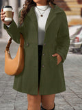 Cappotto donna con lunghezza media vita vita fasciata, decorato con bottoni sul colletto, adatto per l'inverno, taglie comode