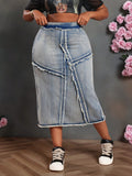 Gonna di jeans di taglia grande blu
