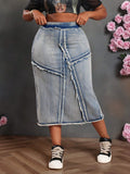 Gonna di jeans di taglia grande blu