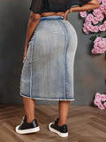 Gonna di jeans di taglia grande blu