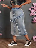 Gonna di jeans di taglia grande blu