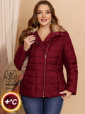 Cappotto invernale casual con colletto in pile di taglia grande