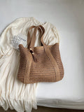 Nuova borsa a tracolla versatile alla moda, borsa da spiaggia e vacanza, design elegante e leggero in paglia intrecciata, stile bohémien, grande capacità