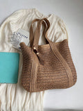Nuova borsa a tracolla versatile alla moda, borsa da spiaggia e vacanza, design elegante e leggero in paglia intrecciata, stile bohémien, grande capacità