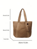 Nuova borsa a tracolla versatile alla moda, borsa da spiaggia e vacanza, design elegante e leggero in paglia intrecciata, stile bohémien, grande capacità