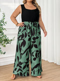 Tuta casual con stampa e patchwork, taglie forti