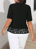 Camicia casual alla moda con motivo patchwork sul fondo