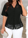 Camicia casual alla moda con motivo patchwork sul fondo