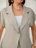 Set di blazer e pantaloni dritti da donna, taglia comoda, elegante e casual