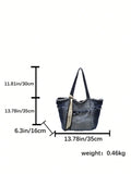 Borsa shopper in denim con effetto Tintura a nodi alla moda
