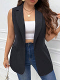 Gilet da tailleur casual tinta unita, disponibile anche in taglie oversize