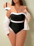 Costume da bagno intero a contrasto di colore con e senza  spalline