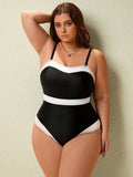 Costume da bagno intero a contrasto di colore con e senza  spalline