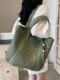 Nuova borsa a tracolla versatile alla moda, borsa da spiaggia e vacanza, design elegante e leggero in paglia intrecciata, stile bohémien, grande capacità