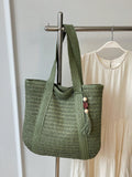 Nuova borsa a tracolla versatile alla moda, borsa da spiaggia e vacanza, design elegante e leggero in paglia intrecciata, stile bohémien, grande capacità