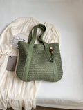 Nuova borsa a tracolla versatile alla moda, borsa da spiaggia e vacanza, design elegante e leggero in paglia intrecciata, stile bohémien, grande capacità