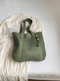 Nuova borsa a tracolla versatile alla moda, borsa da spiaggia e vacanza, design elegante e leggero in paglia intrecciata, stile bohémien, grande capacità