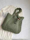 Nuova borsa a tracolla versatile alla moda, borsa da spiaggia e vacanza, design elegante e leggero in paglia intrecciata, stile bohémien, grande capacità