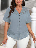 Camicia casual alla moda con motivo patchwork sul fondo
