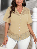 Camicia casual alla moda con motivo patchwork sul fondo