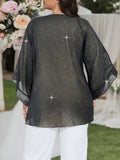 Camicia casual da donna alla moda, a strati e patchwork