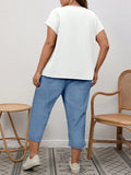 2 pezzi set Maglietta a maniche corte e pantaloni casual minimalisti con stampa a cuore e pipistrello