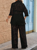 2 pezzi Set di maglietta e pantaloni con pizzo a contrasto