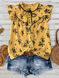 Camicia estiva casual con maniche a lanterna per donna in taglie comode
