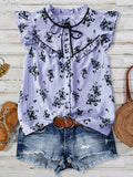 Camicia estiva casual con maniche a lanterna per donna in taglie comode