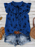 Camicia estiva casual con maniche a lanterna per donna in taglie comode