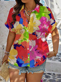 Camicetta casual ampia arcobaleno , taglie comode extra large