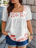 Camicia casual da vacanza con stampa casuale, taglia grande