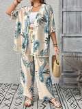 2 pezzi/set, taglie comode, stile casual e da vacanza, stampa floreale con nappe decorative